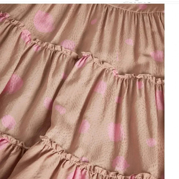 NWT Ted Baker London Stefina Pastel Brown/Pink Polka Dot Tiered Mini Dress 6 - Picture 7 of 16